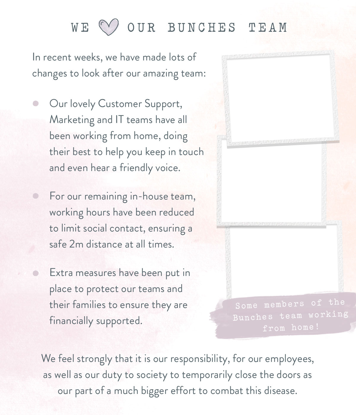 A note from Dan & the team...