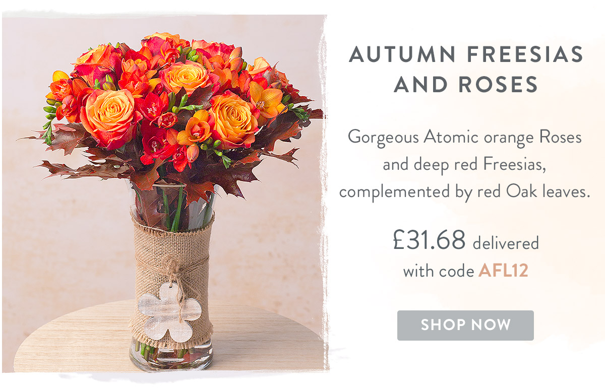 Autumn Freesias and Roses - only &pound;32.40