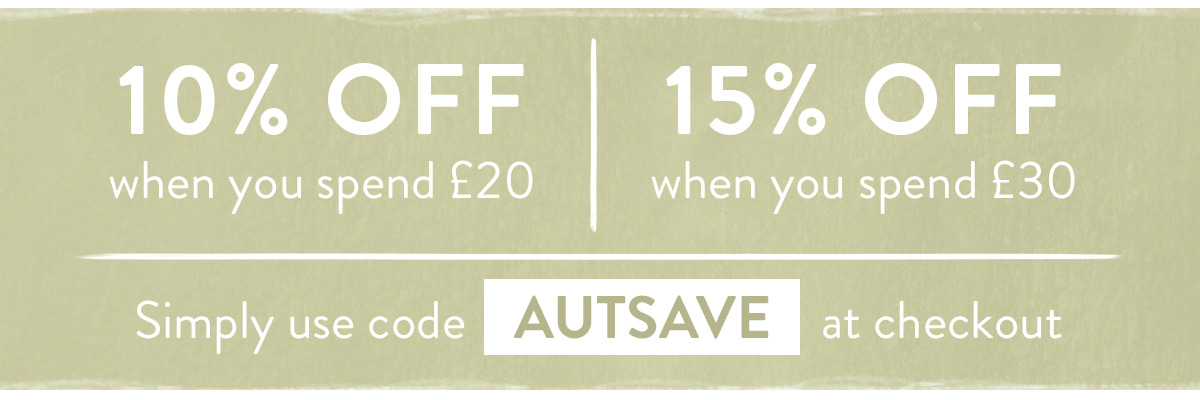 Up to 15% off with code AUTSAVE