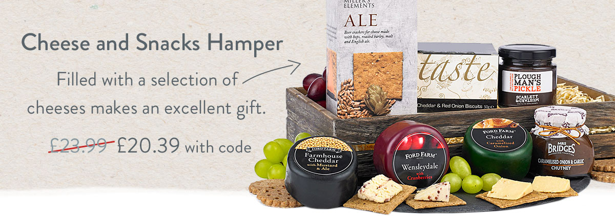 Cheese and Snacks Hampers - Only &pound;20.39
