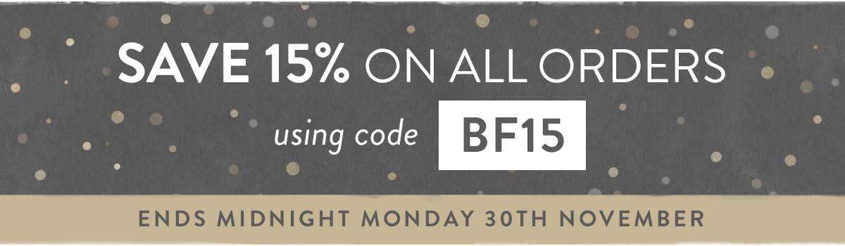 Enjoy 15% off with code BF15