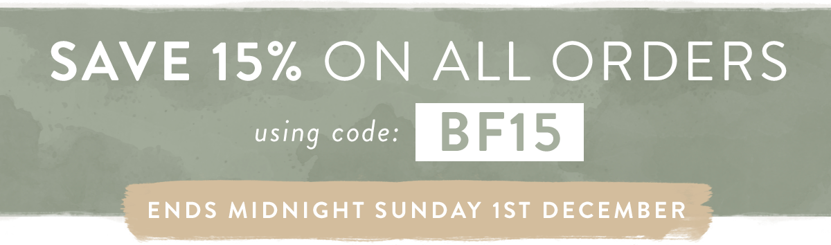 Enjoy 15% off with code BF15