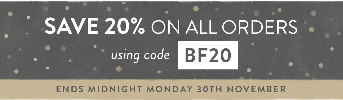 Enjoy 20% off with code BF20