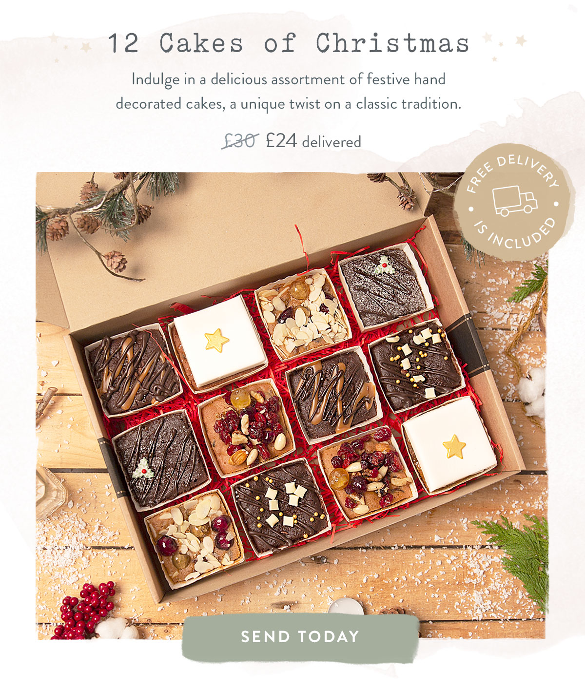 12 Cakes of Christmas - only &pound;24 delivered