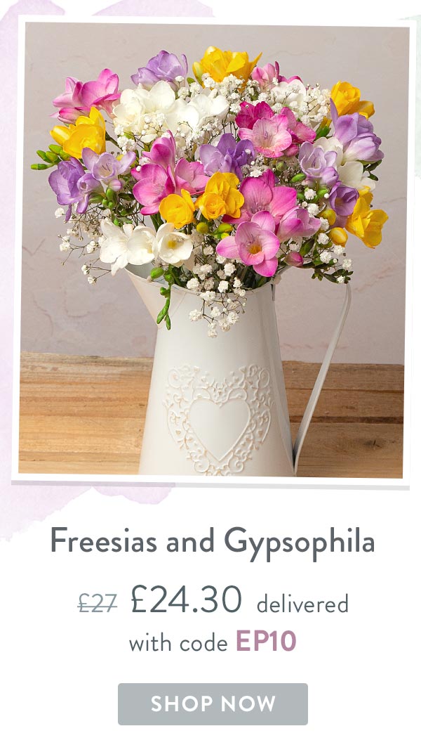 Freesias and Gypsophila - Only &pound;24.30 delivered with code