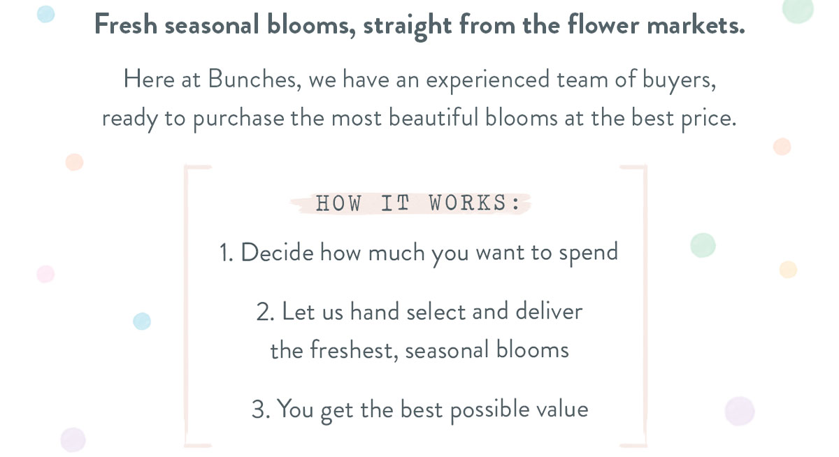 Fresh seasonal blooms, straight from the flower markets