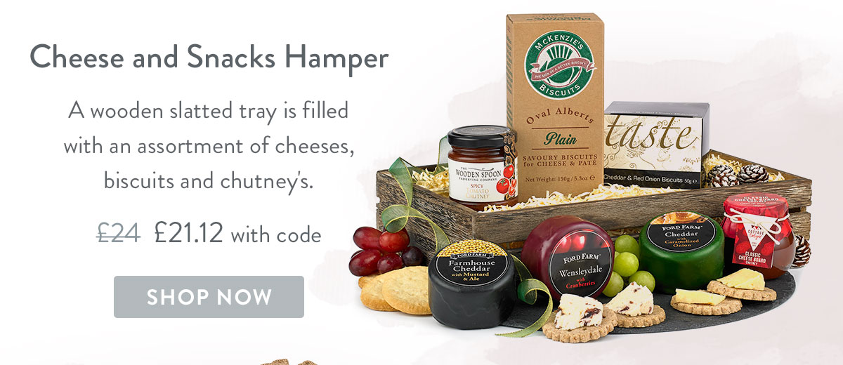 Cheese and snacks Hamper - only &pound;21.12 with code