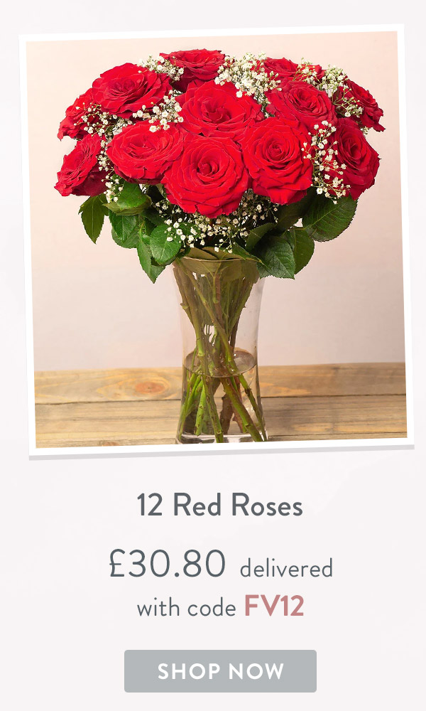 12 Red Roses - only &pound;30.80