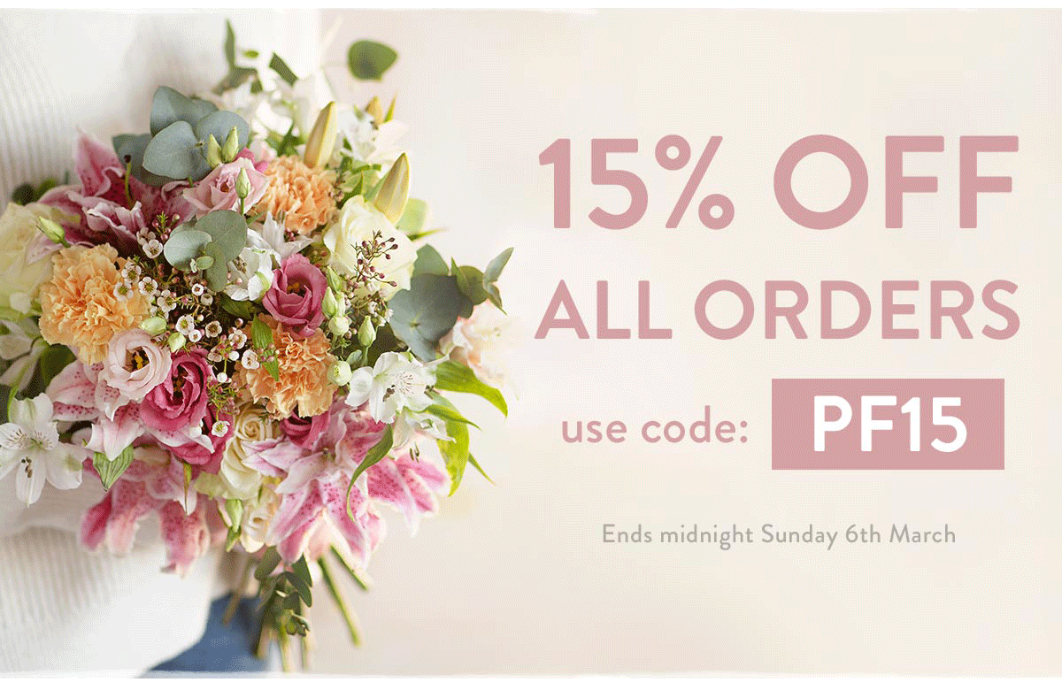 Save 15% on all orders using code PF15