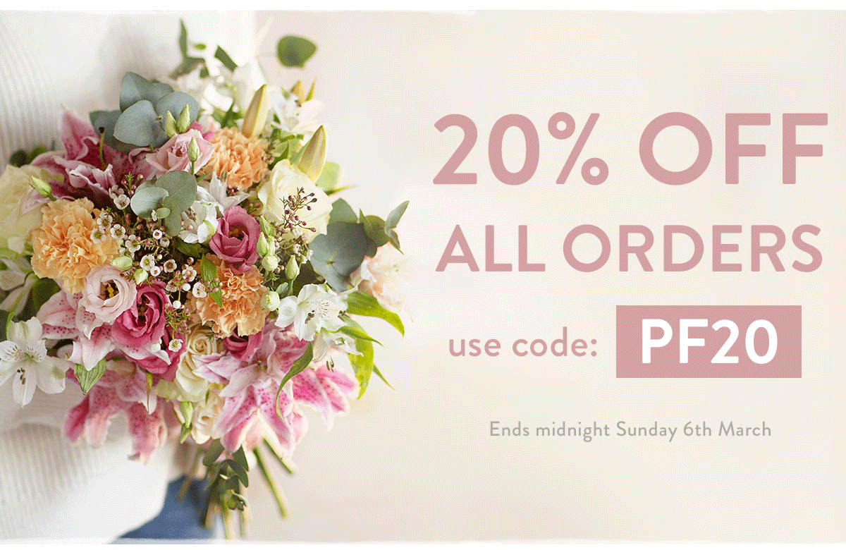 Save 20% on all orders using code PF20