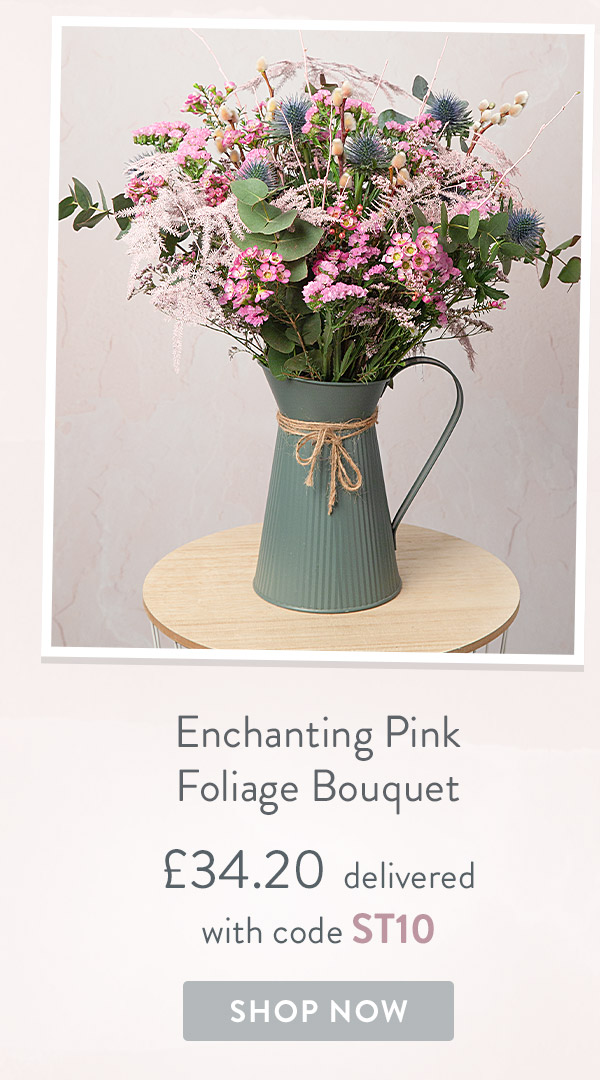 Enchanting Pink Foliage Bouquet - only &pound;34.20
