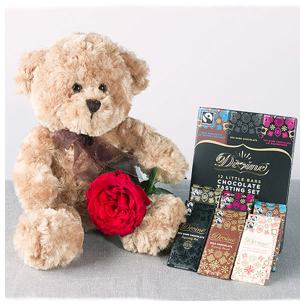 Teddy, Rose and Chocolates - Only &pound;23.39