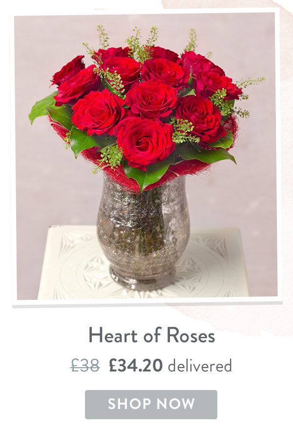 Heart of Roses - Only &pound;34.20 delivered with code