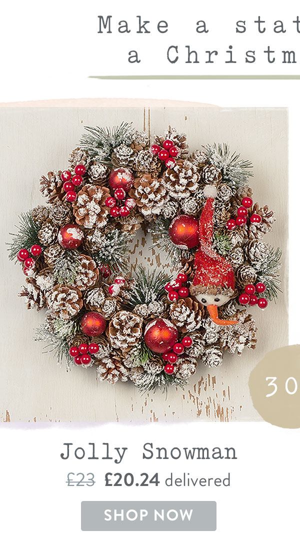 Jolly Snowman Wreath - Only &pound;20.24 delivered with code