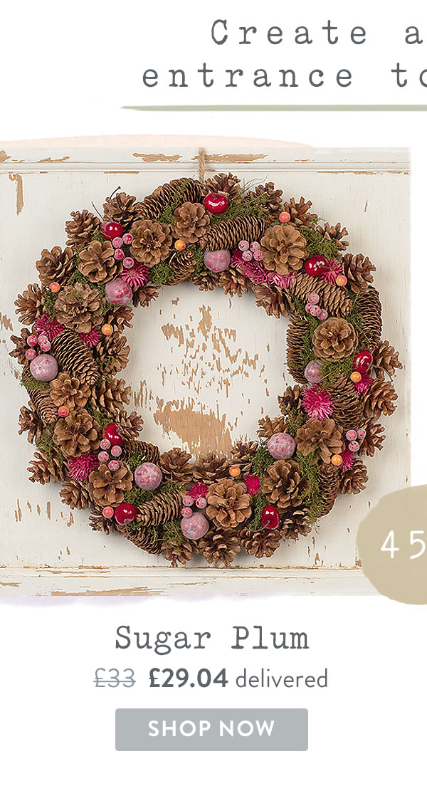 Sugar Plum Wreath - Only &pound;29.04 delivered with code