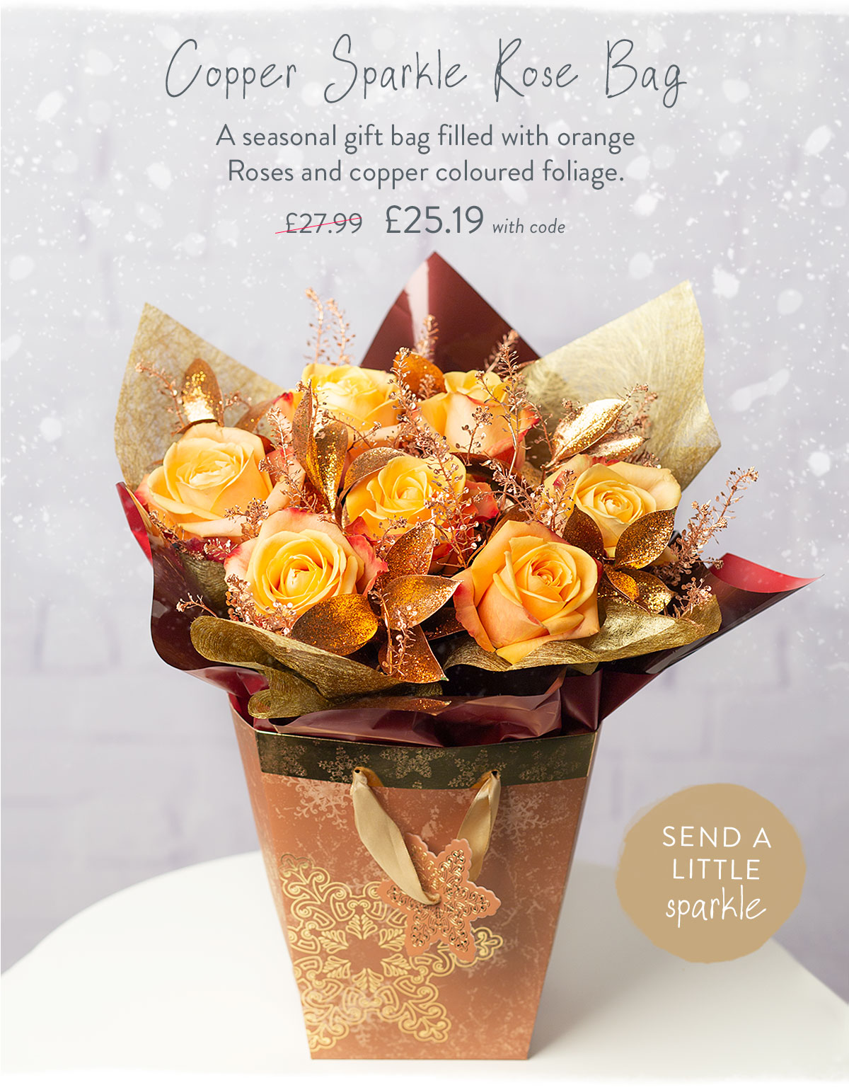 Copper Sparkle Rose Bag - Only &pound;25.19