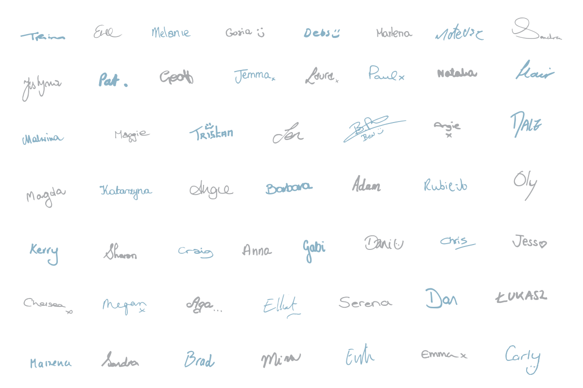 Bunches team signatures