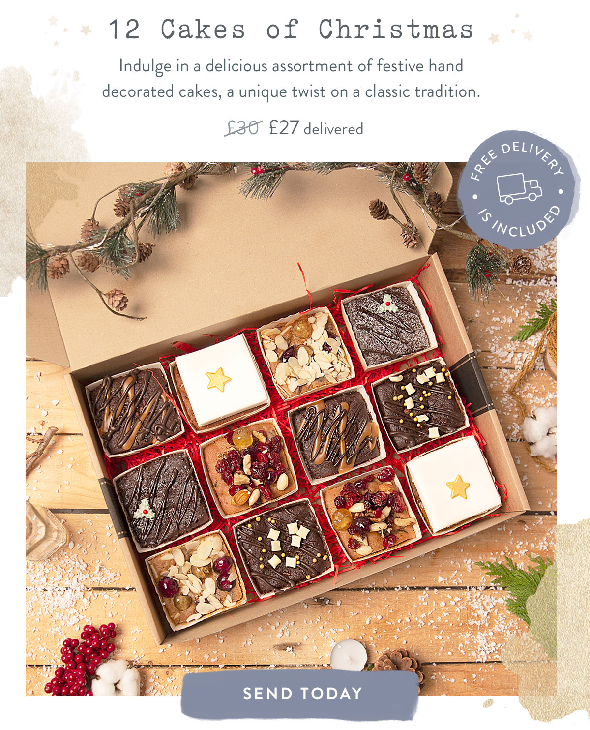 12 Cakes of Christmas - only &pound;27 delivered