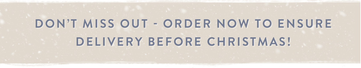 Don't miss out - order now for delivery before Christmas!