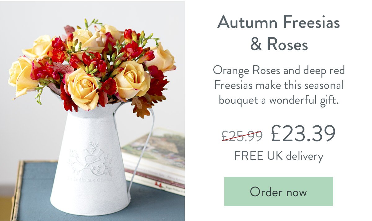 Autumn Freesias & Roses - Only &pound;23.39