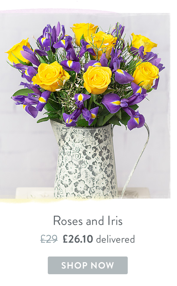 Roses and Iris - Only &pound;26.10 delivered