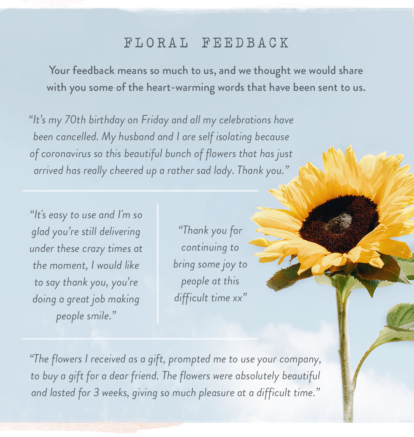Floral feedback