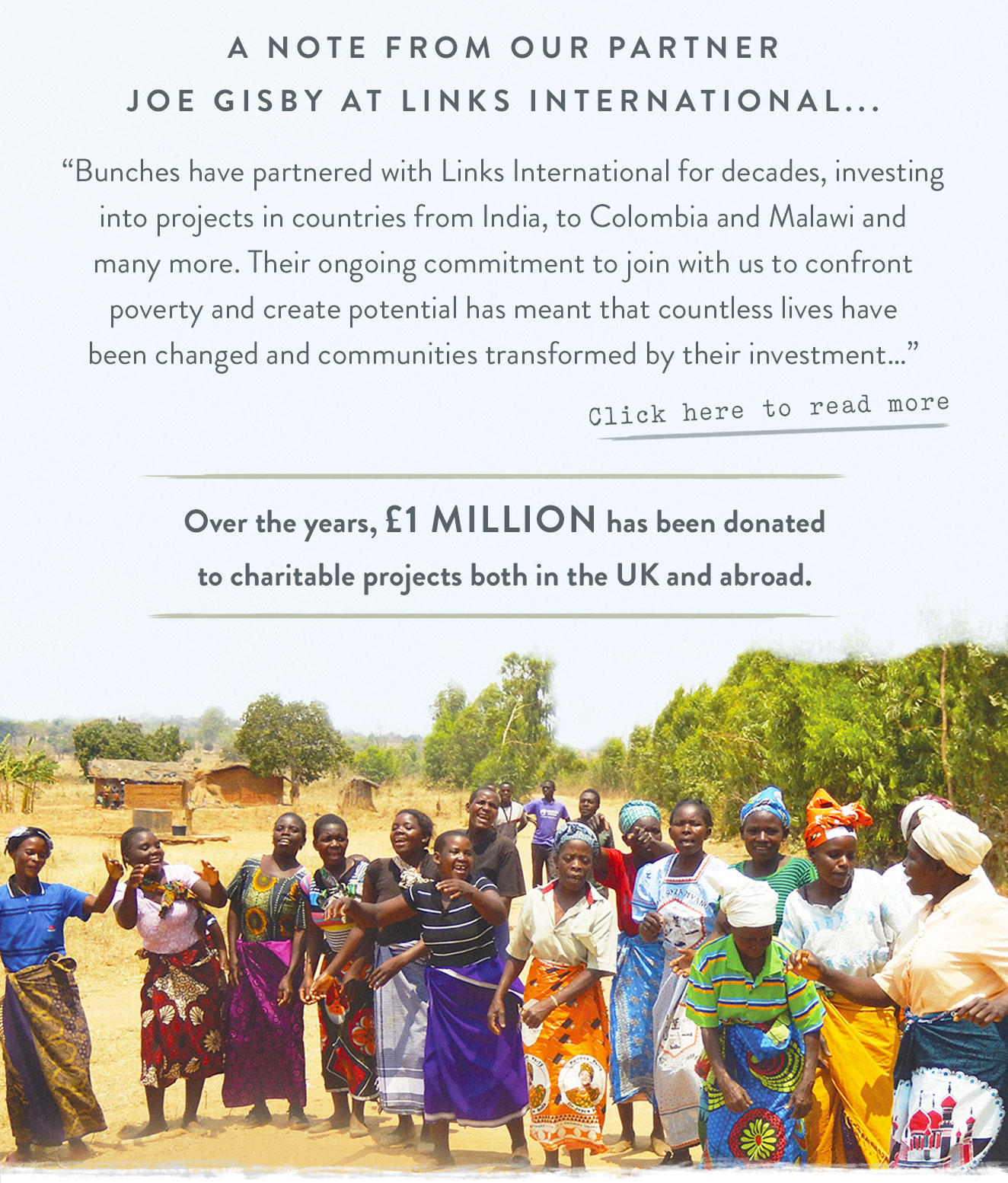 A note from our partner Joe Gisby at Links International