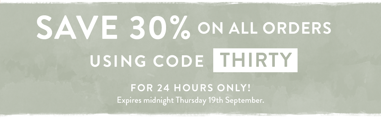 Save 30% on all orders