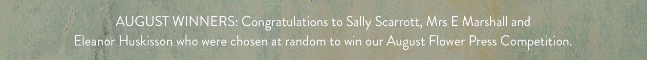 August Competition Winners