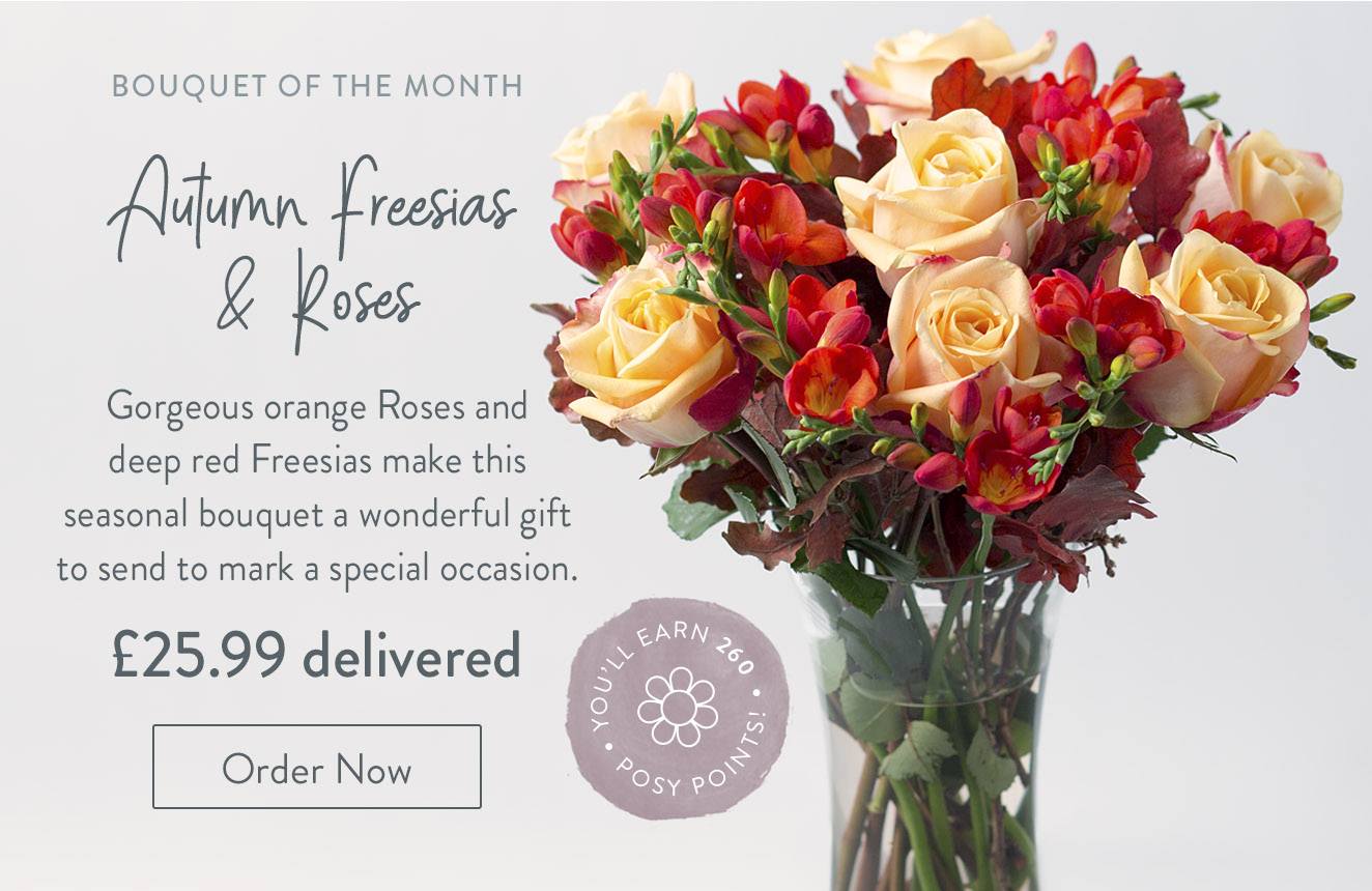 Autumn Freesias and Roses - Only &pound;25.99 delivered