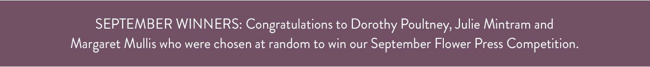 September Competition Winners