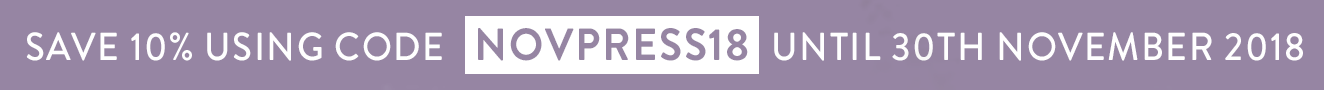 Use code NOVPRESS18 for 10% off until 30th November 2018
