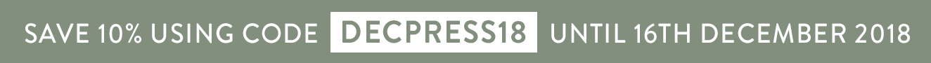 Use code DECPRESS18 for 10% off until 31st December 2018