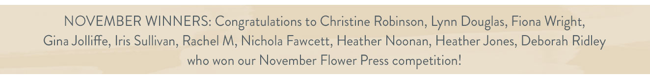 November Competition Winners