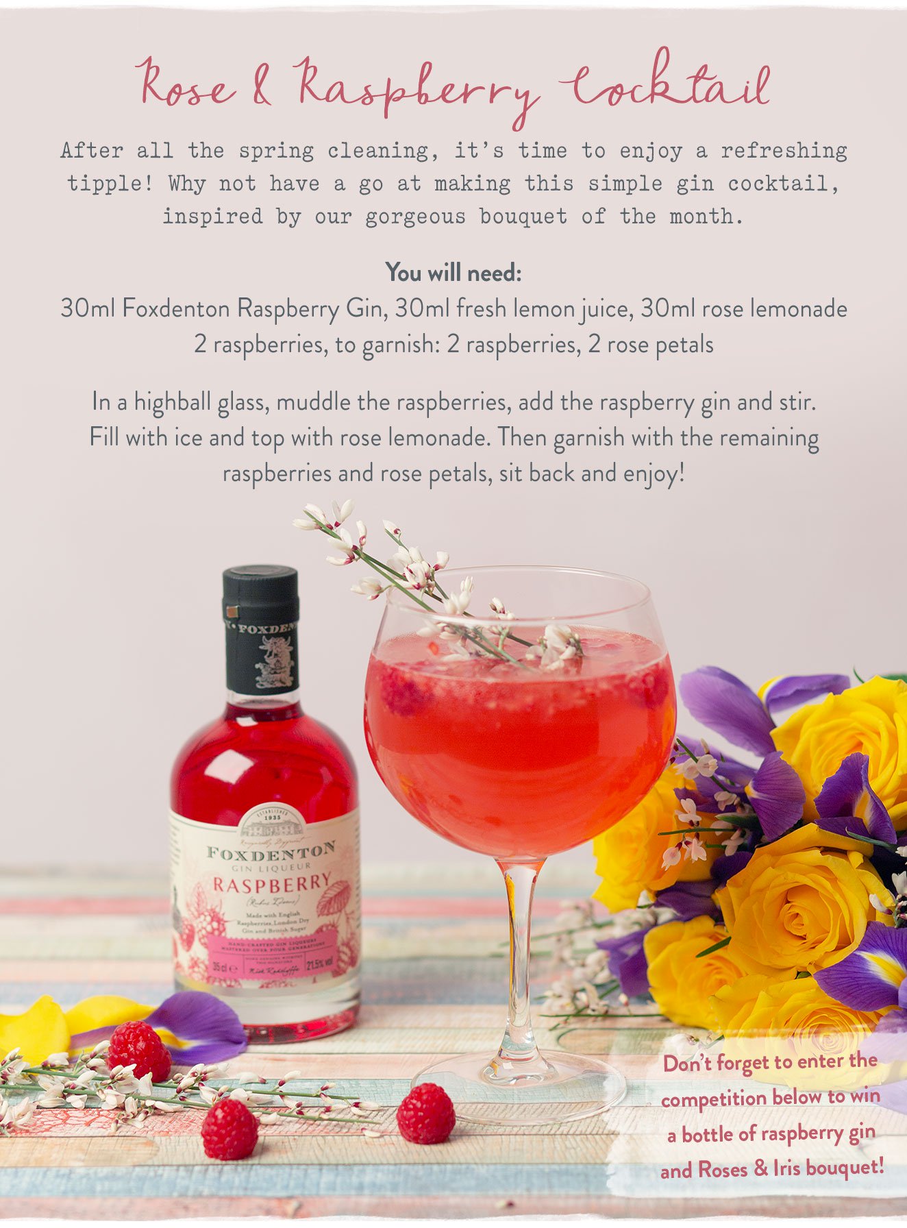 Rose and Raspberry Cocktail