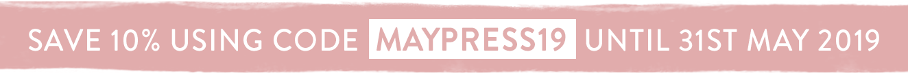 Use code MAYPRESS19 for 10% off until 31st May 2019