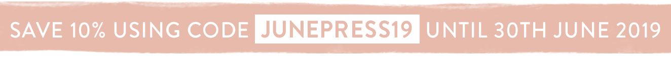 Use code JUNEPRESS19 for 10% off until 30th June 2019