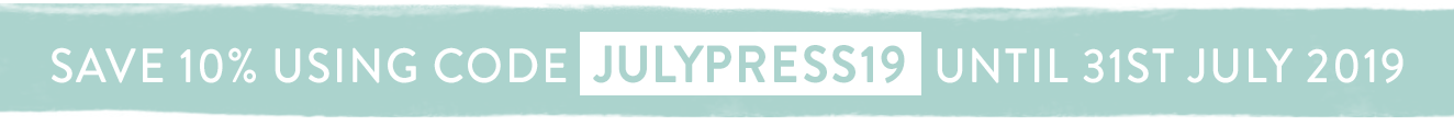 Use code JULYPRESS19 for 10% off until 31st July 2019