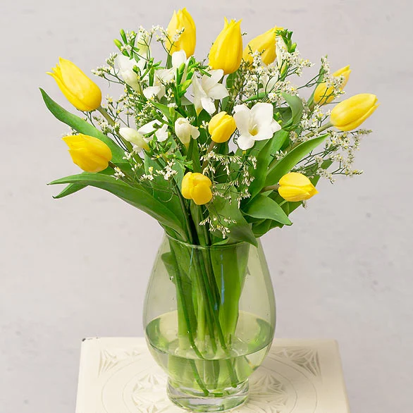 Freesia & Rose Bouquet Roses By Post Bunches